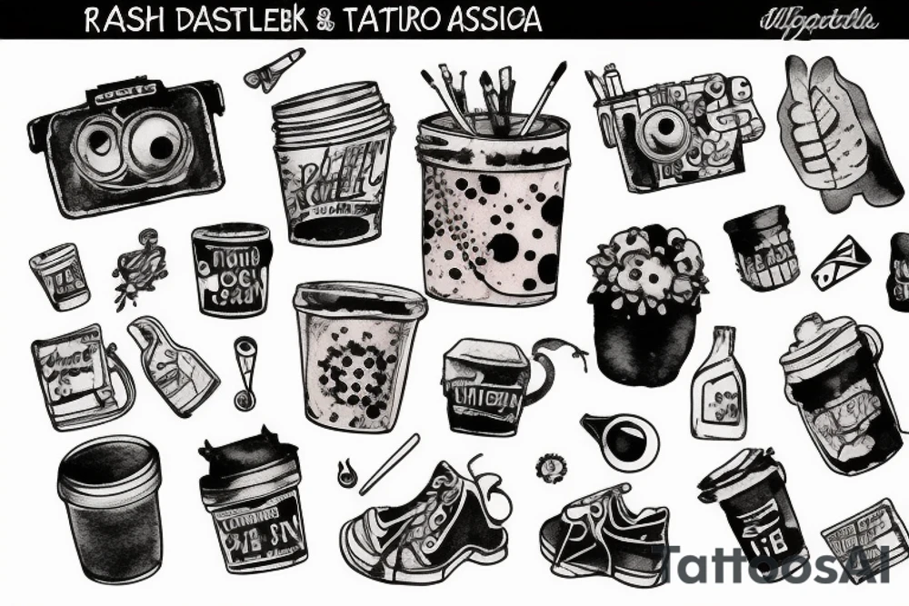 trash polka tattoo idea