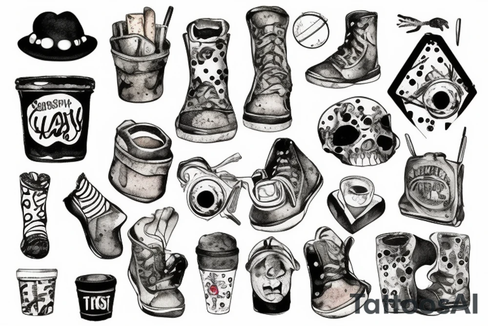 trash polka tattoo idea