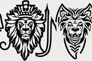 Lion 
Greek Meander 
Masculinity 
King chess piece tattoo idea