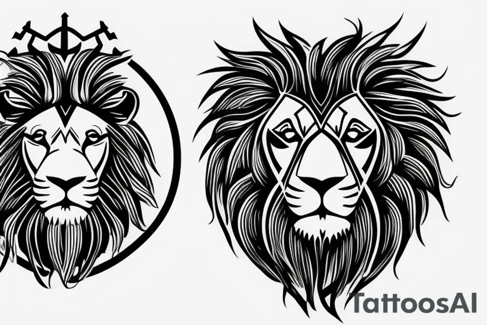 Lion 
Greek Meander 
Masculinity 
King chess piece tattoo idea