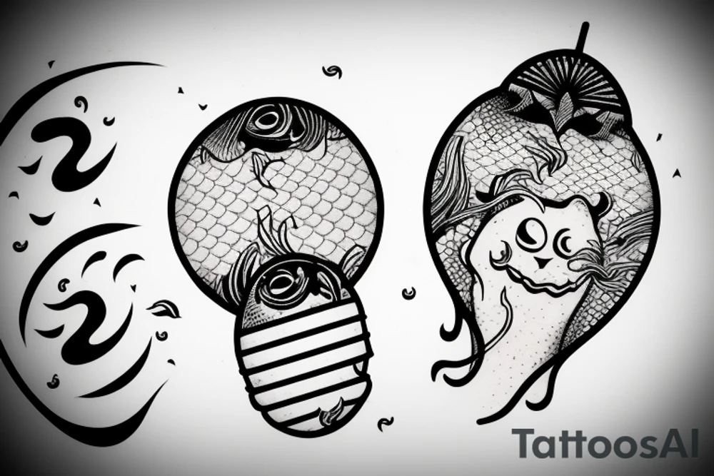 two lost souls swimming in a fishball tattoo idea