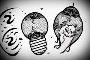 two lost souls swimming in a fishball tattoo idea