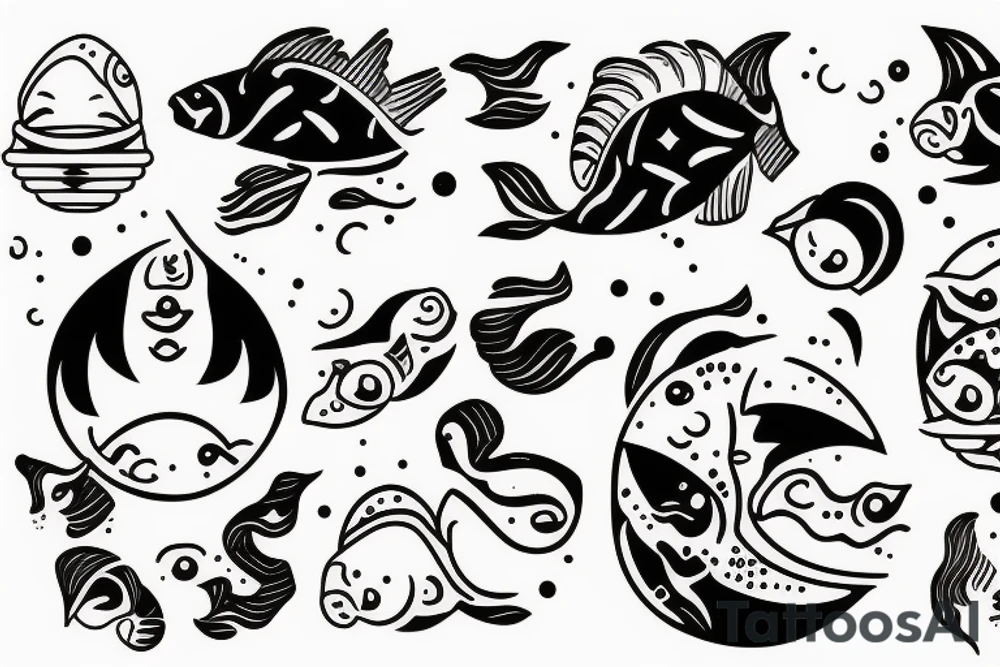 two lost souls swimming in a fishball tattoo idea