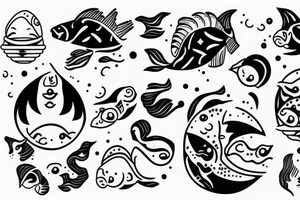 two lost souls swimming in a fishball tattoo idea
