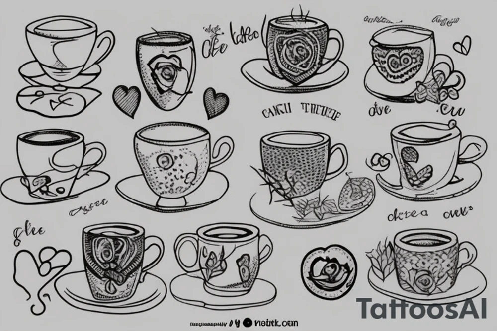 A book and a cup of tea tattoo idea