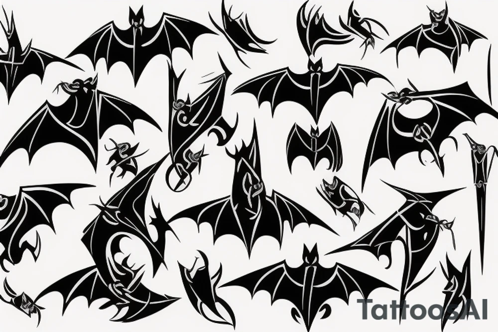 Simplified bat tattoo idea