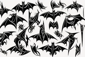 Simplified bat tattoo idea