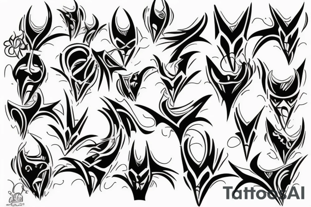 Simplified bat
Wavey line-art
Thin lines tattoo idea