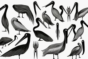 Single line minimalist pelican tattoo idea