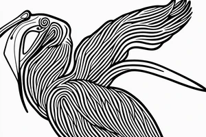 Single line minimalist pelican tattoo idea