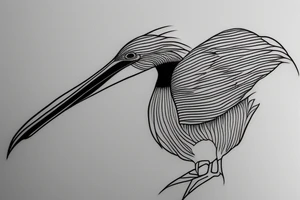Single line minimalist pelican tattoo idea