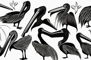 single line minimalist pelican tattoo idea