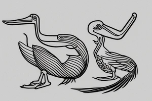 single line minimalist pelican tattoo idea