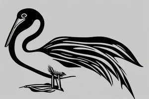 single line minimalist pelican tattoo idea