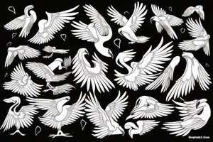 flying pelican tattoo idea