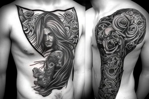 thoughtful young man with long hair tattoo idea