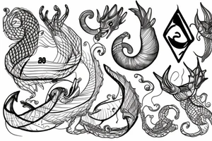 scales, triton, date tattoo idea