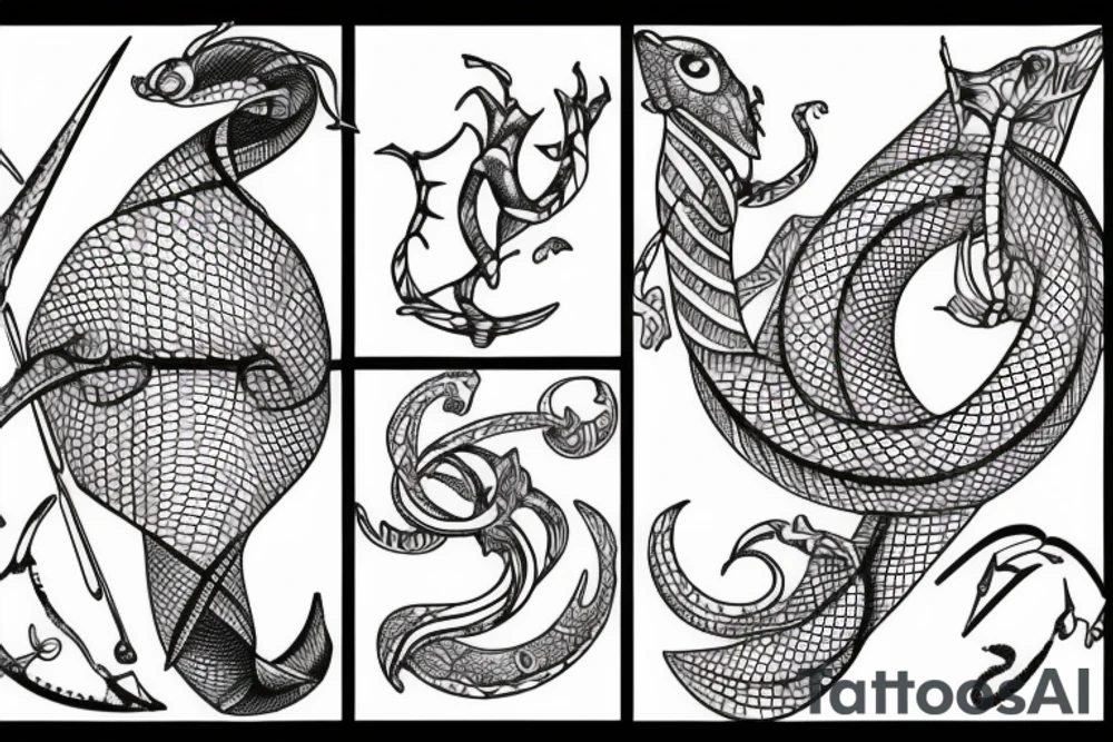 scales, triton, date tattoo idea