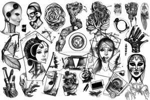 Relationship between human and technology/AI tattoo idea