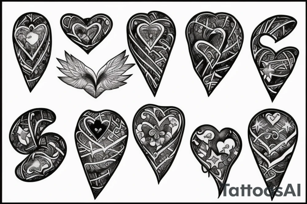 heart and stars tattoo idea