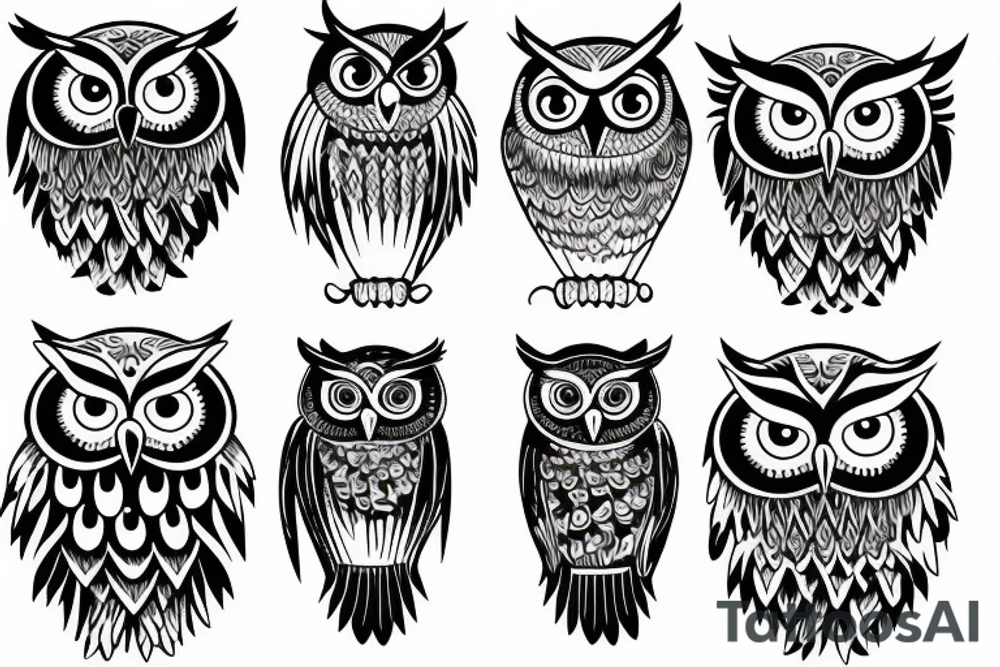 Owl on the hand tattoo idea