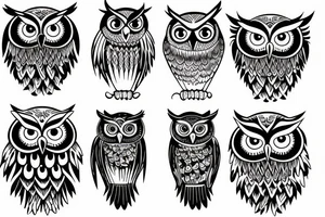 Owl on the hand tattoo idea