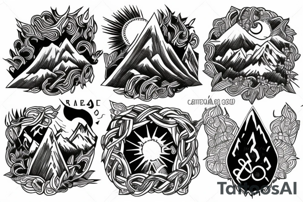 Three mountains tattoo idea
