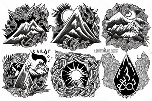 Three mountains tattoo idea
