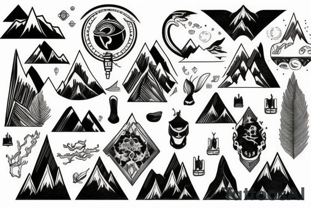 Three mountains tattoo idea