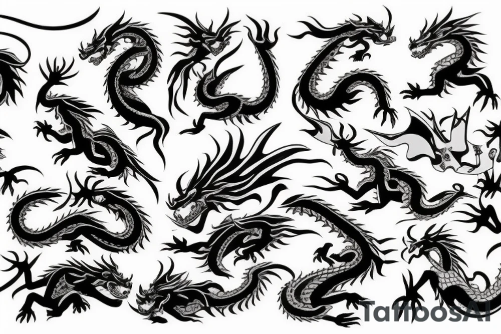 Dragon and samurai tattoo idea
