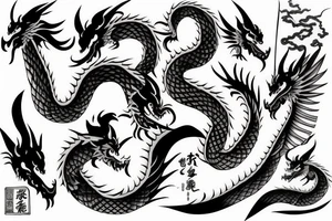 Dragon and samurai tattoo idea