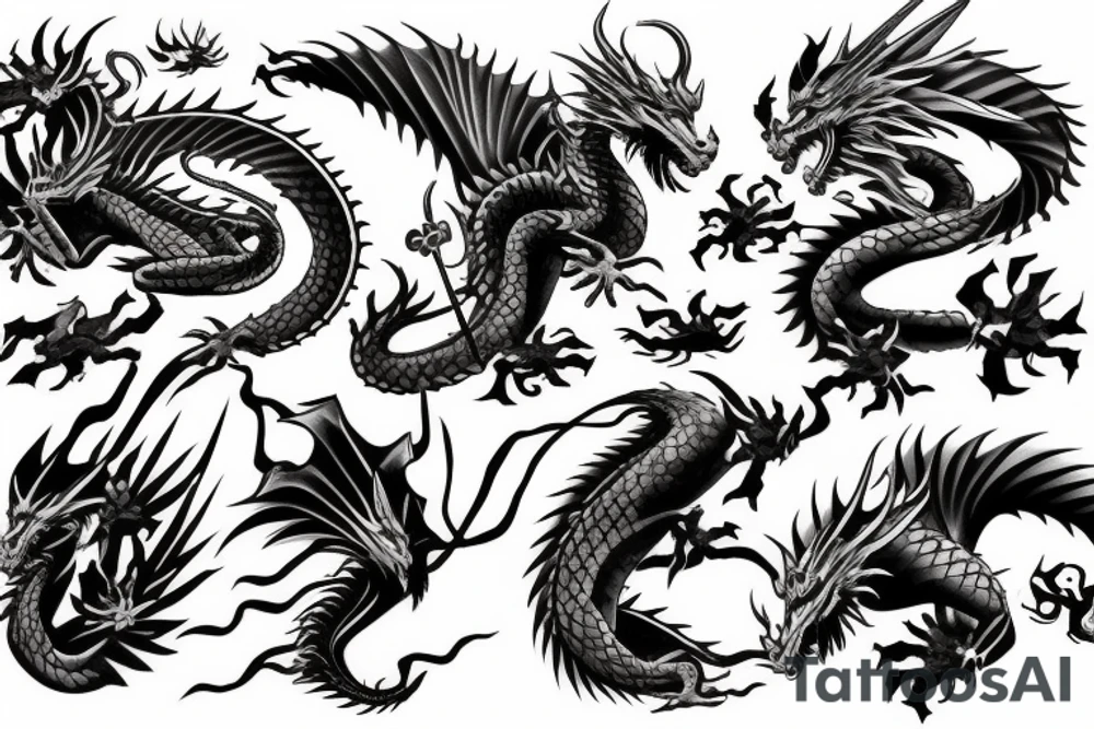 Dragon and samurai tattoo idea