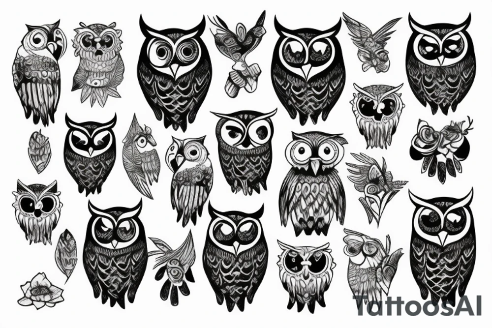 Owl tattoo on hand tattoo idea