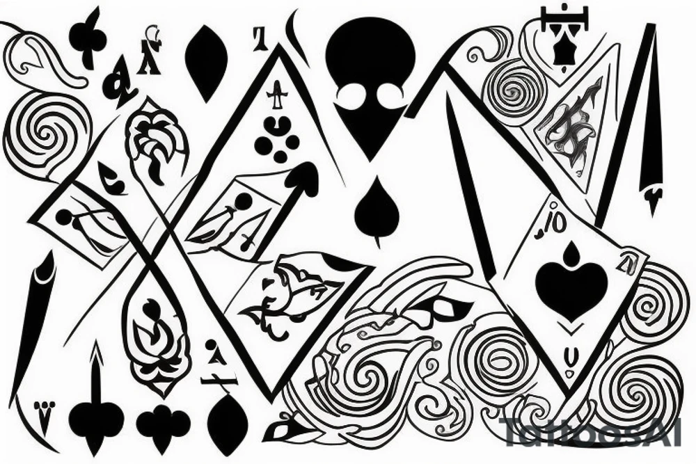 Simple spade design with fine lines tattoo idea