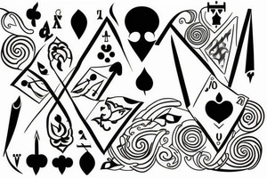 Simple spade design with fine lines tattoo idea