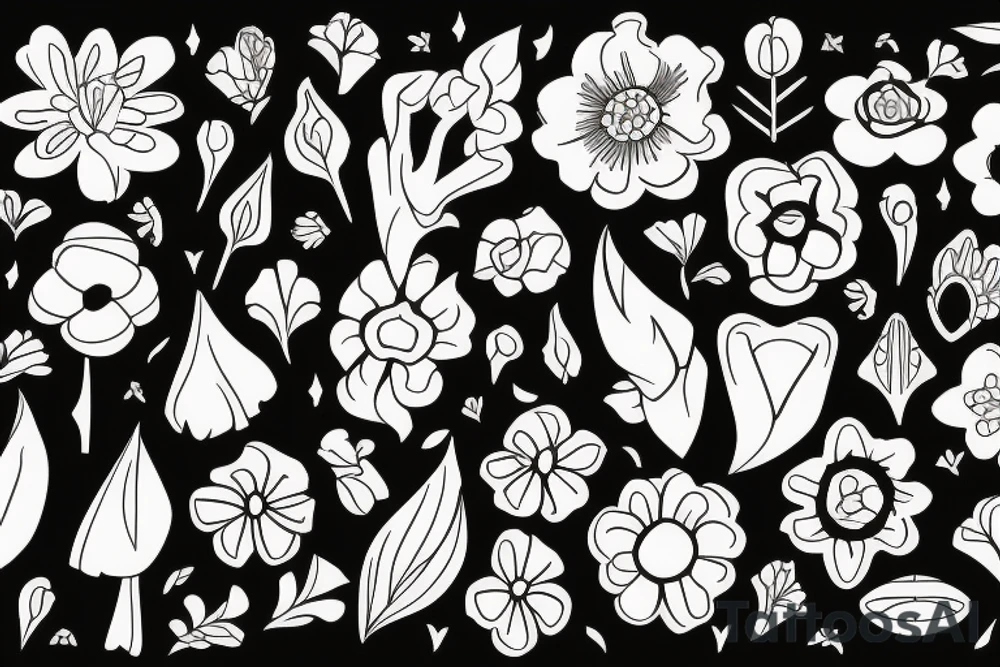 Flower with a spade in design tattoo idea