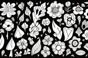 Flower with a spade in design tattoo idea