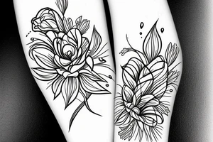 Flower with a spade in design tattoo idea