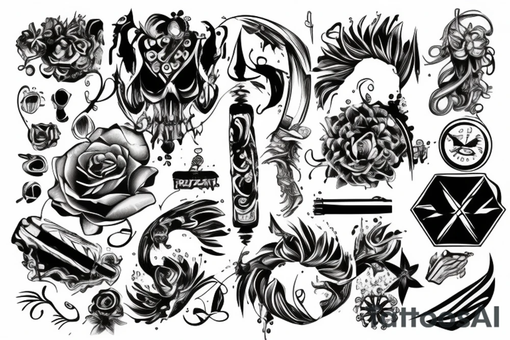 forearm, 4 elements tattoo idea