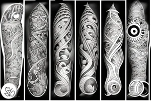 forearm, fire, water, air, earth tattoo idea