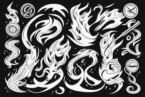 forearm, fire, water, air, earth tattoo idea