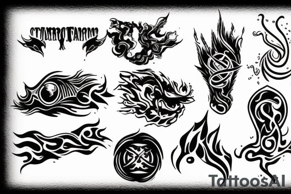 forearm, fire, water, air, earth tattoo idea