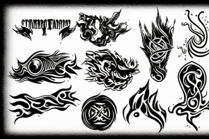 forearm, fire, water, air, earth tattoo idea