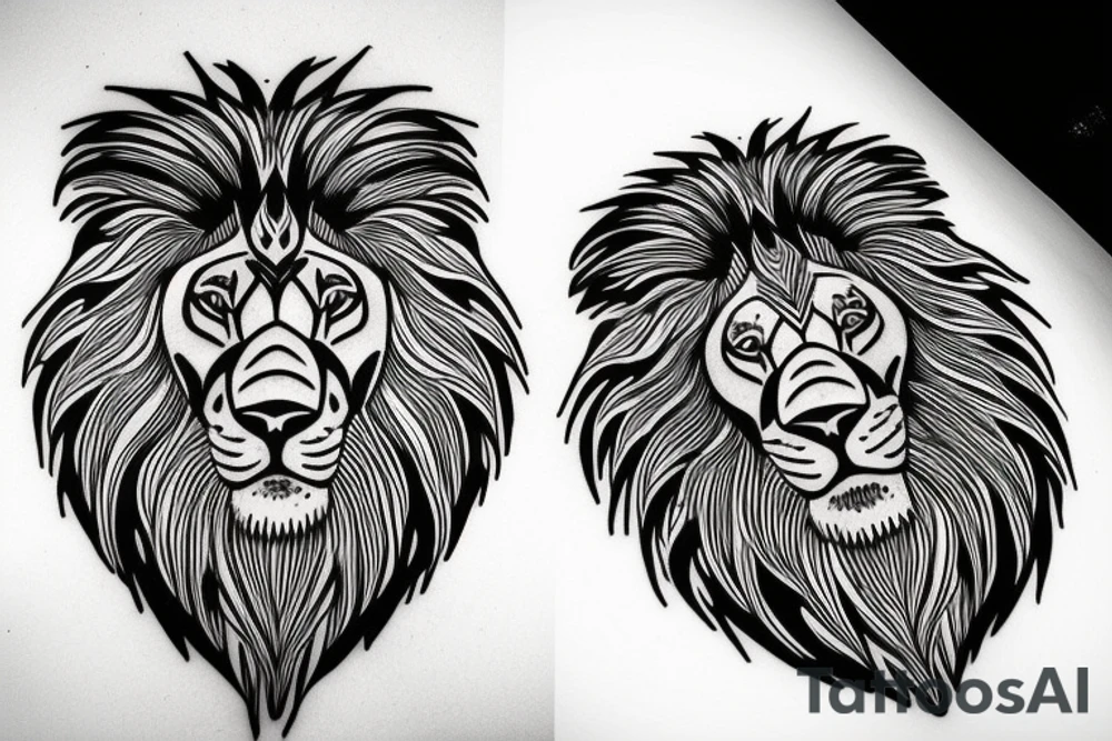 Big Lion with other small tattoos around it tattoo idea Big Lion with other small tattoos around it tattoo idea