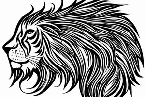 Big Lion with other small tattoos around it tattoo idea