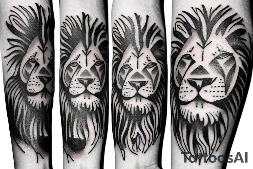 Big Lion with other small tattoos around it tattoo idea Big Lion with other small tattoos around it tattoo idea