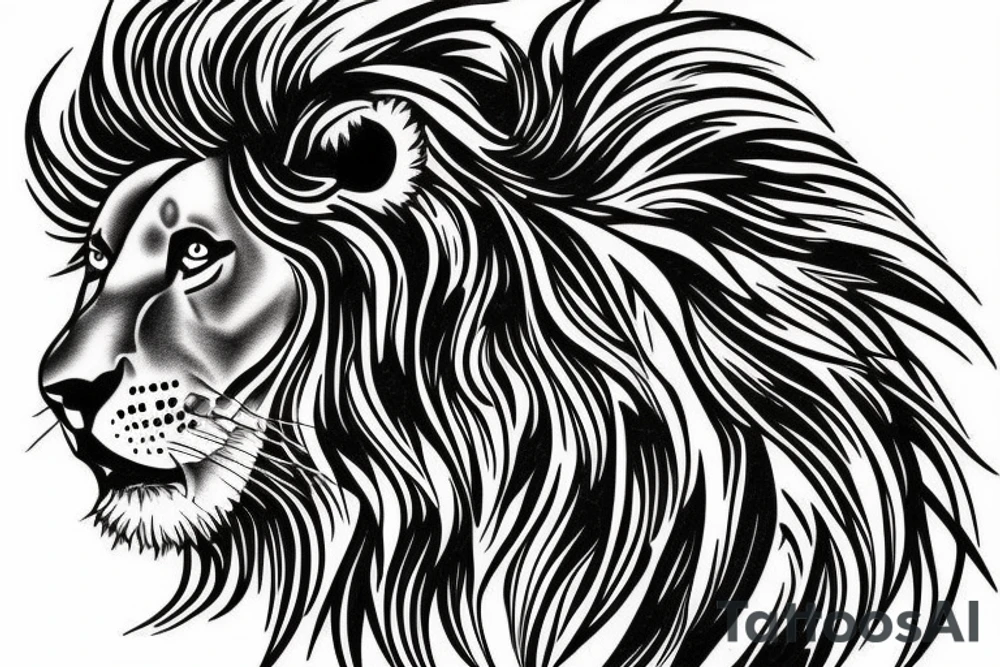 Big Lion with other small tattoos around it tattoo idea Big Lion with other small tattoos around it tattoo idea