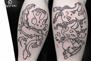 super cute baby dragons candy ice cream hearts frogs fairy flowers tattoo idea