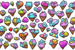 cute baby dragons candy ice cream hearts frogs fairy flowers tattoo idea