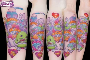 cute baby dragons candy ice cream hearts frogs fairy flowers tattoo idea